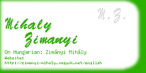 mihaly zimanyi business card