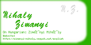 mihaly zimanyi business card